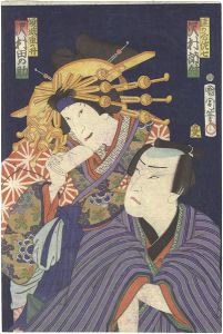 Kunichika/Kabuki Play: Somewakete Chidori no Edozuma[染分千鳥江戸褄]