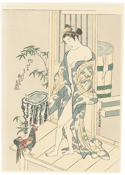 Masanobu “A Beauty and Chickens”／