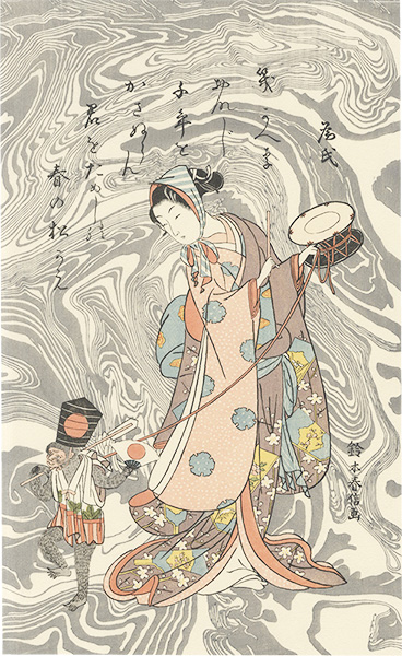 Harunobu “A Beauty as a Monkey Trainer【Reproduction】”／