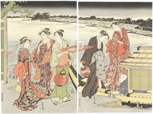 Shuncho/Pleasure Boat on a Summer Evening【Reproduction】[黄昏の涼み舟【復刻版】   ]