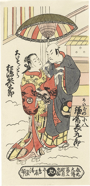 Kiyomasu II “The Actors Kamakura Chokuro as Meido no Kohachi and Matsushima Hyotaro as Oiso no Tora【Reproduction】”／