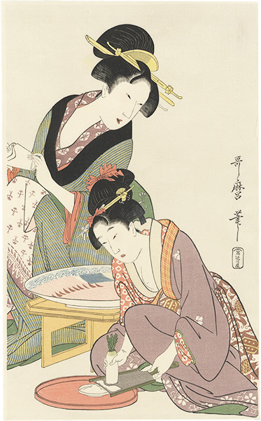 Utamaro “Women Preparing Sashimi【Reproduction】”／