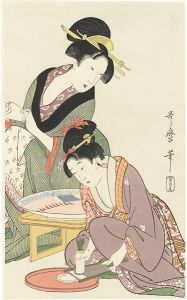 Utamaro/Women Preparing Sashimi【Reproduction】[刺身のつま【復刻版】]
