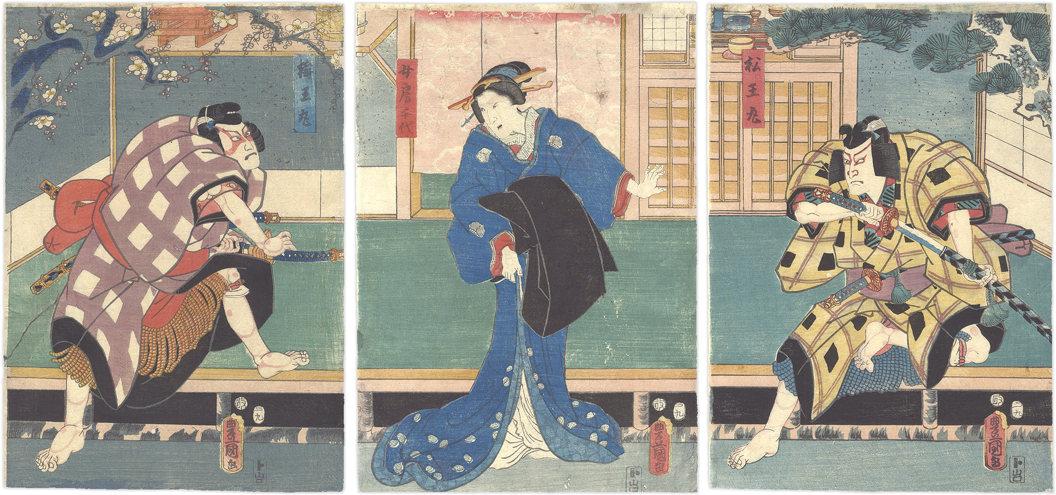 Toyokuni III “Kabuki Play: Sugawara Denju Tenarai Kagami”／