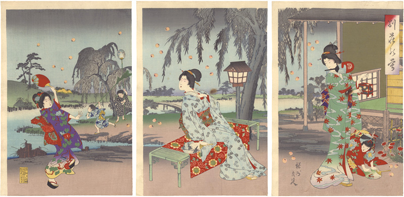 Chikanobu “Fireflies at a Villa”／