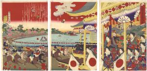 Chikanobu/Illustration of Horse Racing at Shinobazu in Ueno[上野不忍競馬ノ図]