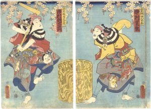 Toyokuni III/Kabuki Play: Chigiru Koi Haru no Awamochi[契恋春粟餅]