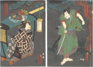 Toyokuni III/Kabuki Play: Kagami no Ura Hiyoku no Hanatori[鏡模様比翼花鳥]