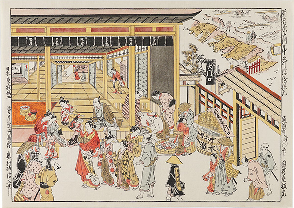 Masanobu “The Entrance Gate and Nakanocho Street in Shin Yoshiwara【Reproduction】”／