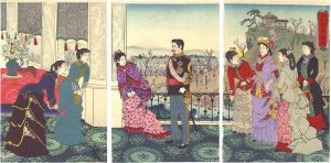 清親｢御代春恵の梅園｣