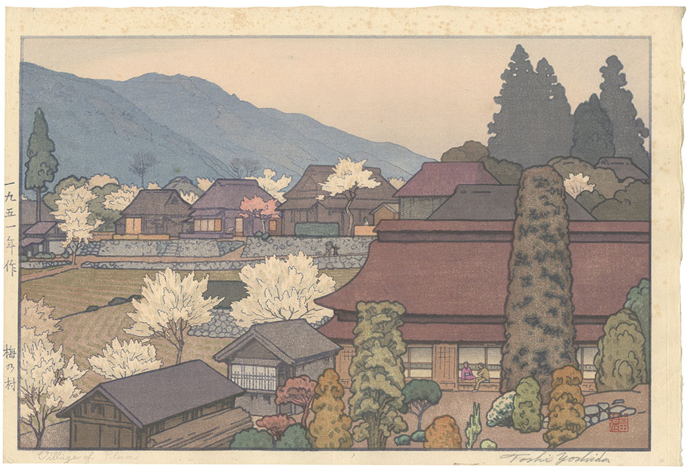 Yoshida Toshi “Four Landscapes / Village of Plums”／