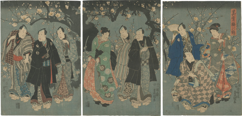 Toyokuni III “Plum Blossoms at Their Height on a Spring Night”／