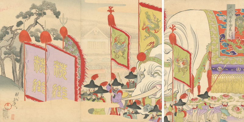 Chikanobu “Chiyoda Outer Palace / Viewing the Sanno Festival”／