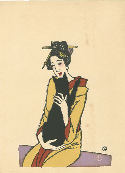竹久夢二｢黒猫を抱く女｣／