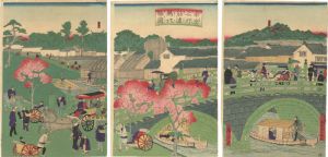Hiroshige III/Famous Places in Tokyo / Sujikaiyorozubashi-bridge[東京名所 筋違万代橋図]