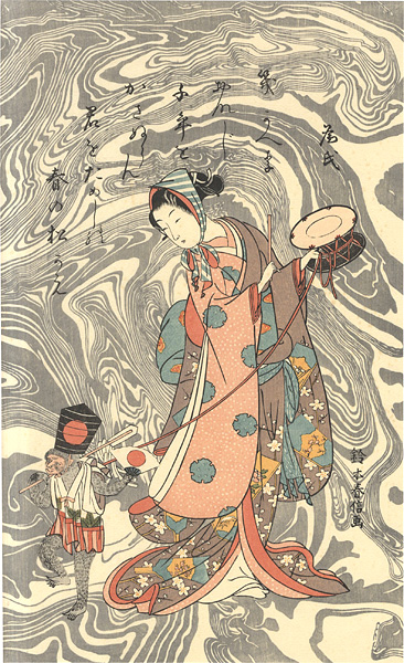 Harunobu “A beauty as a Monkey trainer【Reproduction】”／