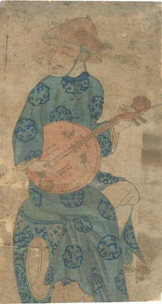 Unknown “Nagasaki-e: A Man Playing Ruanxian”／