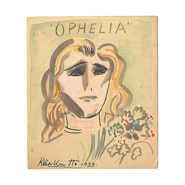 伊藤熹朔｢自筆画小色紙　OPHELIA｣／