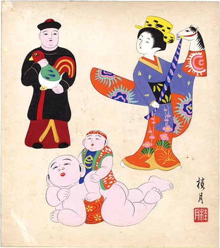 Shimizu Keigetsu “Shikishi Paper Board: Dolls”／