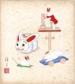 <strong>Shimizu Keigetsu</strong><br>Shikishi Paper Board: Dolls