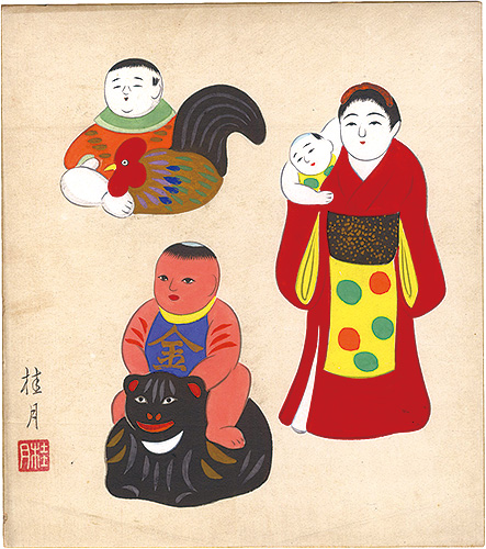 Shimizu Keigetsu “Shikishi Paper Board: Dolls”／