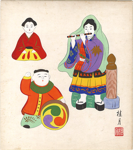 Shimizu Keigetsu “Shikishi Paper Board: Dolls”／