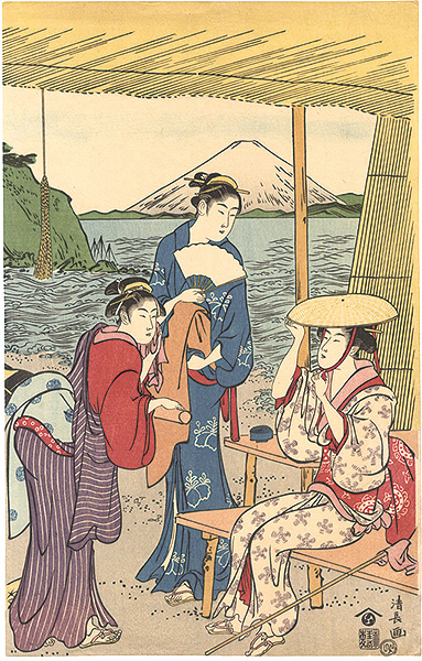 Kiyonaga “Visitors to Enoshima【Reproduction】”／