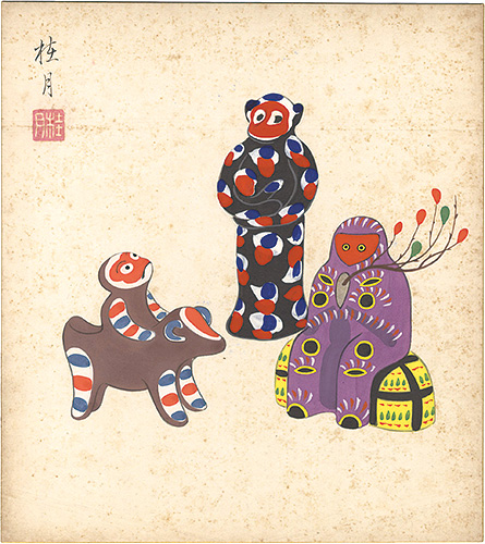 Shimizu Keigetsu “Shikishi Paper Board: Dolls”／