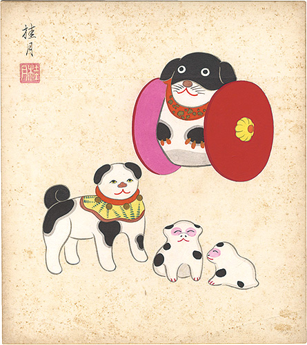 Shimizu Keigetsu “Shikishi Paper Board: Dolls”／