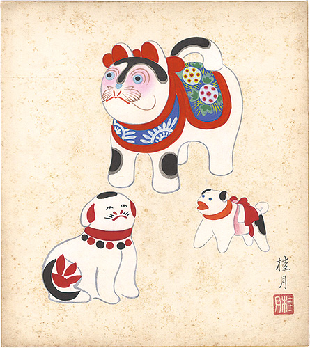 Shimizu Keigetsu “Shikishi Paper Board: Dolls”／