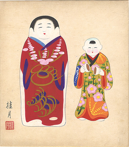 Shimizu Keigetsu “Shikishi Paper Board: Dolls”／