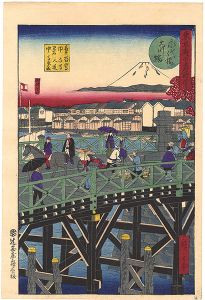 Hiroshige III/Famous Places in Tokyo / The Great Riverbank, Eitai Bridge[東京府下名所尽　永代橋 大川端]