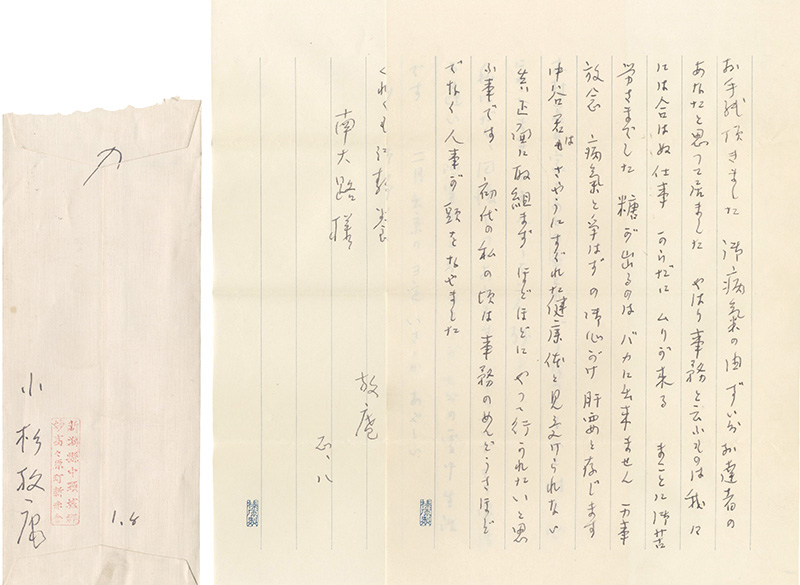 Kosugi Houan “Autograph Letter and Postcard”／