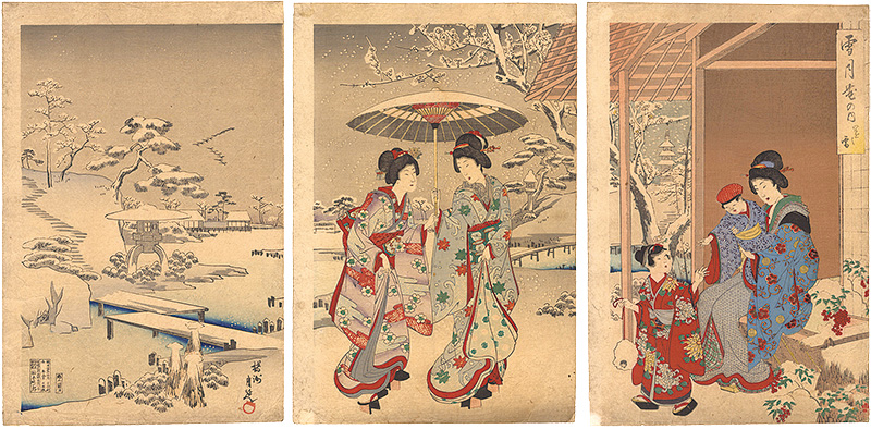 Chikanobu “Snow, Moon, and Flowers / Snow”／