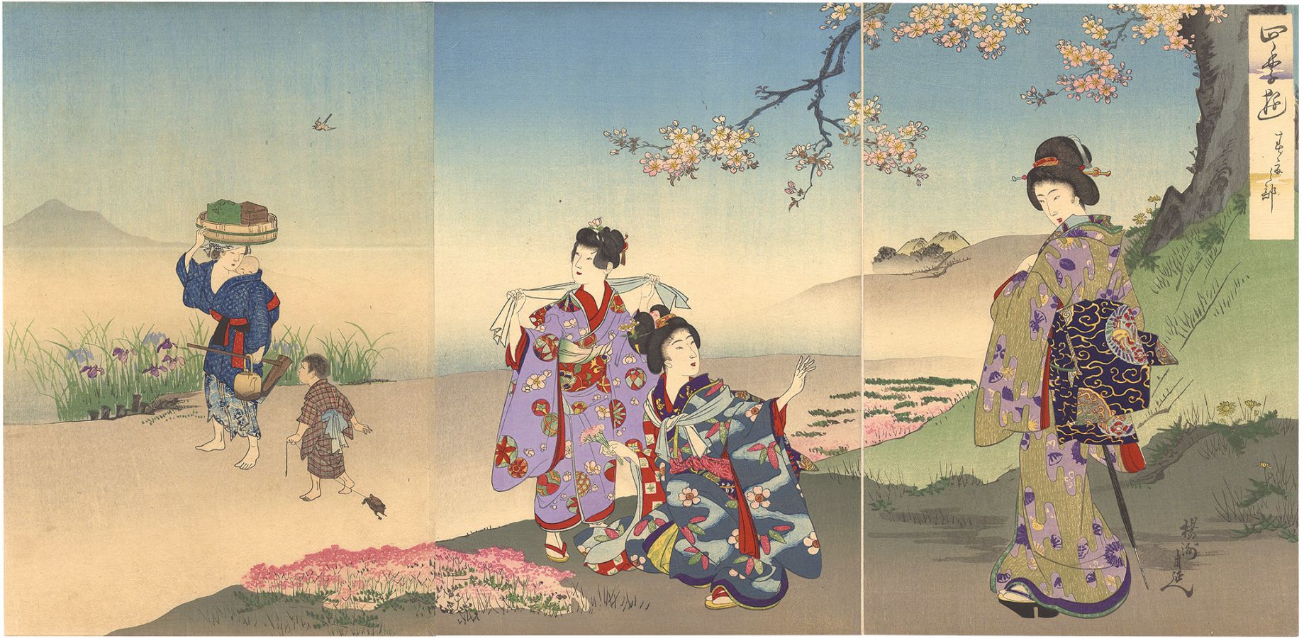 Chikanobu “Amusements of the Four Seasons / Spring”／