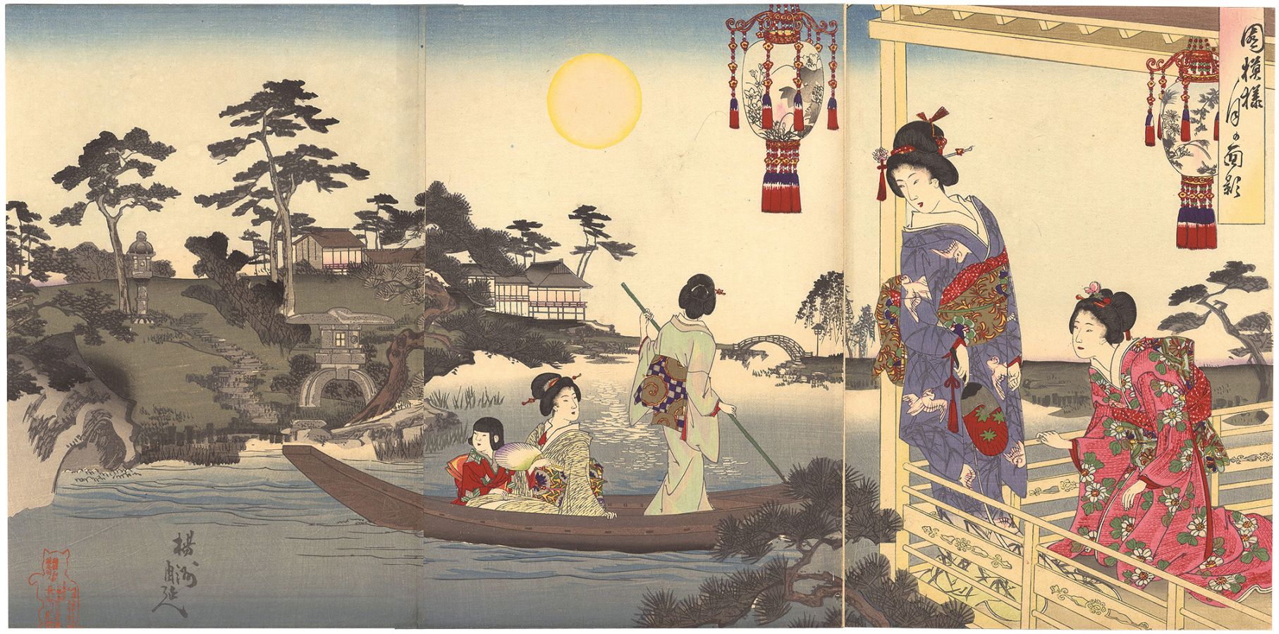 Chikanobu “Scenes of Gardens / The Moon”／