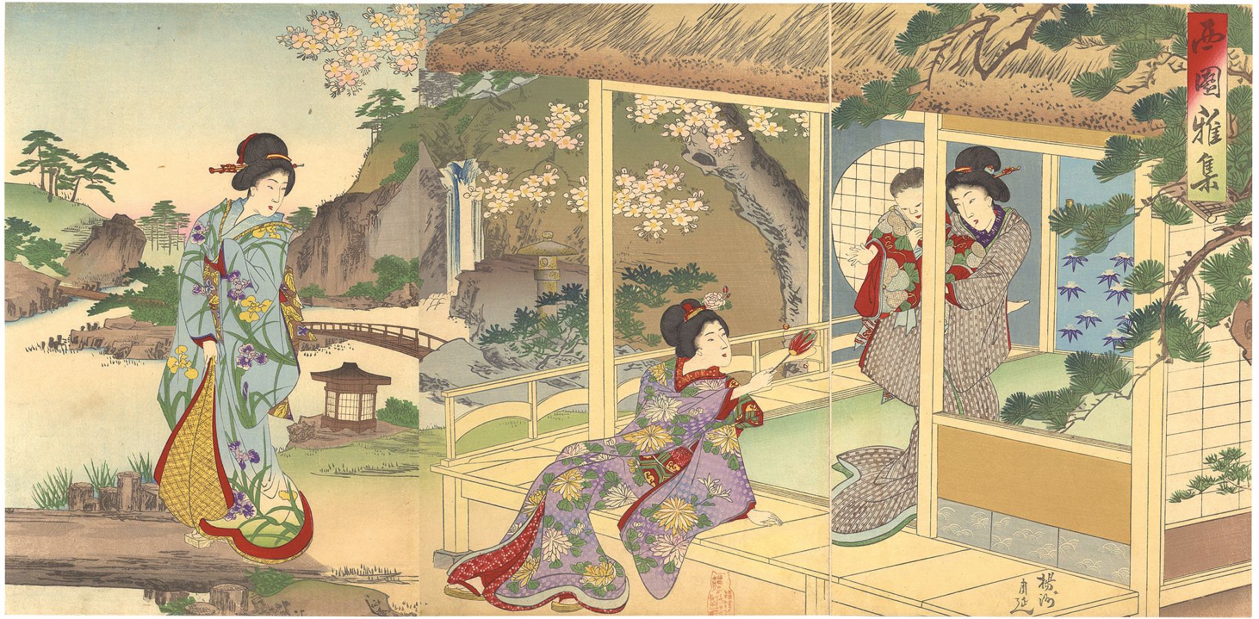 Chikanobu “Elegant Gathering in the Western Garden”／