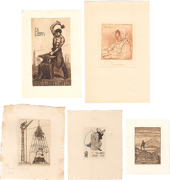 Reinhold Nagele, Armand Rassenfosse, Otto Bauriedl, Hela Peters and Heinrich Vogeler “Exlibris”／