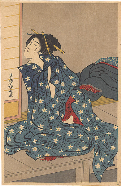 葛飾北斎 「美人画」浮世絵 絹本 掛軸 - メルカリ