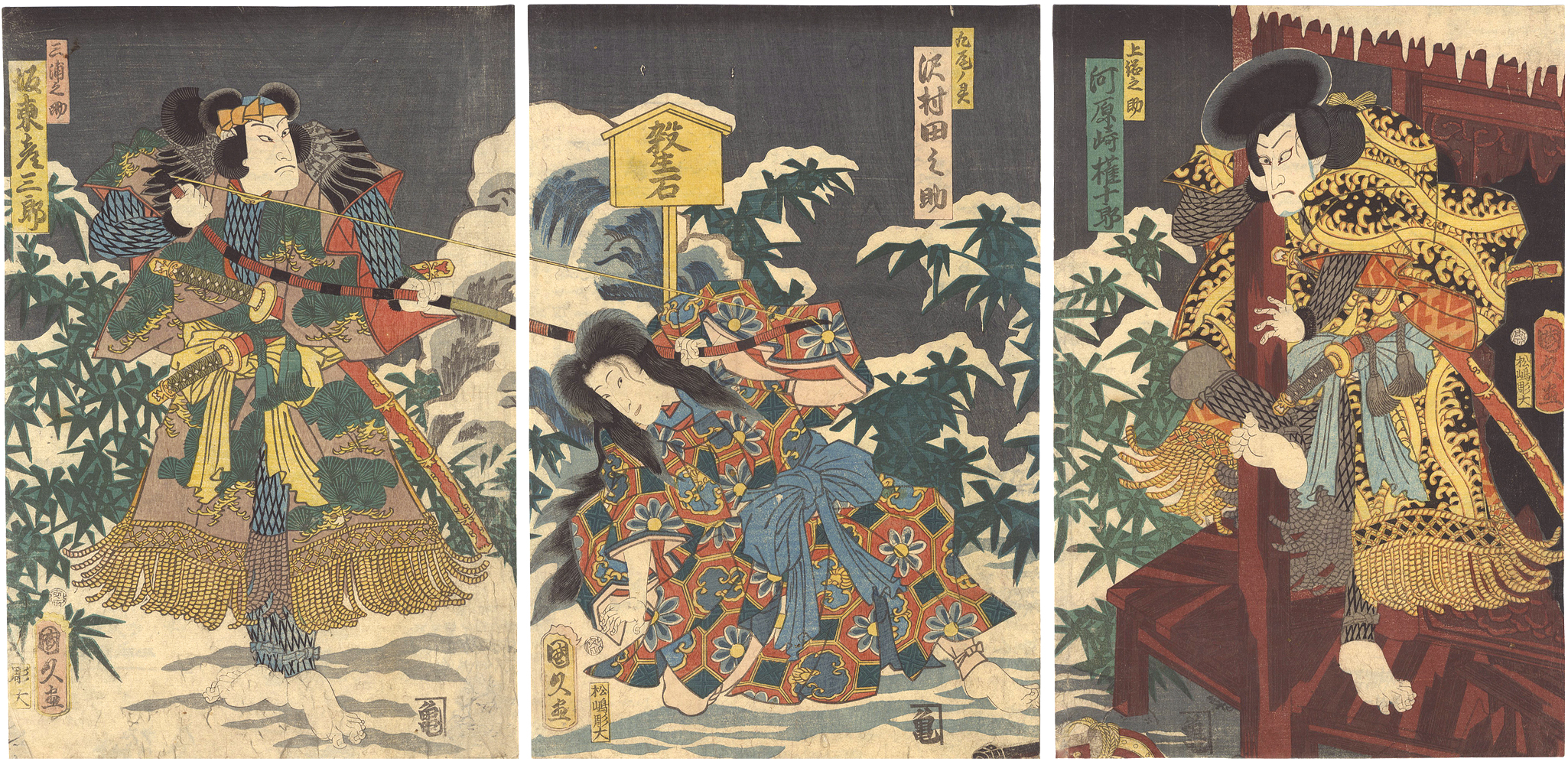 Kunihisa “Kabuki Play: Tamakushige Akebono Soga”／