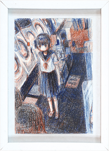 Sawada Moco “Red and blue pencil drawing works”／