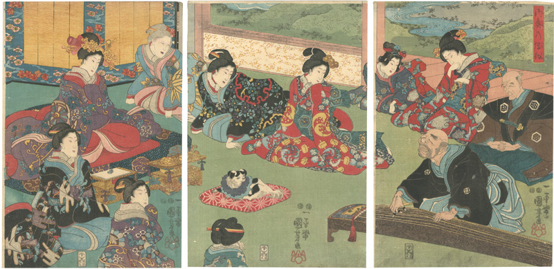 Kuniyoshi “First Playing of Musical Instruments at New Year at the Inner Palace”／