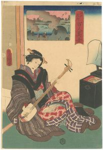 Toyokuni III/One Hundred Beautiful Women at Famous Places in Edo / Imado[江戸名所百人美女　今戸]