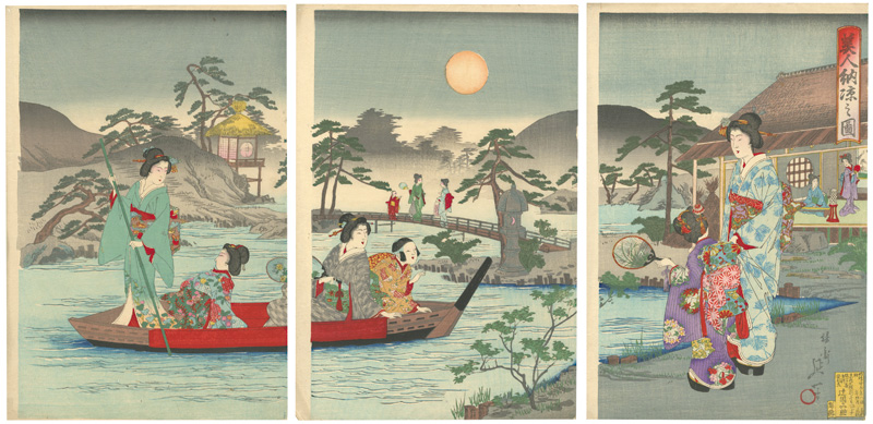 Nobukazu “Women Enjoying the Cool of the Evening”／