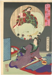 Chikanobu/Daydreams by Magic Lantern / Votive Offerings Made from Chrysanthemums[幻燈写心競　造菊]