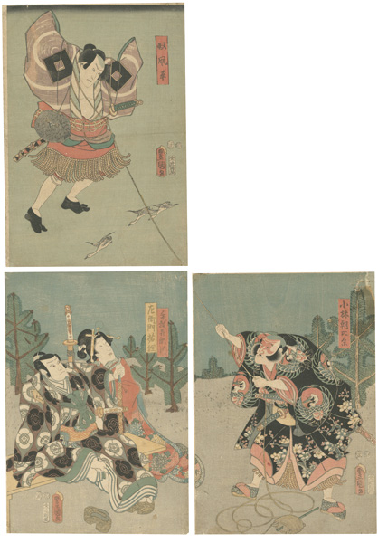 Toyokuni III “Kabuki Play: Iori ni Hana Eho no Fukubiki”／