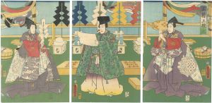 Toyokuni III/Ridgepole-Raising Ceremony for the Three Theaters[三櫓上棟ノ式]