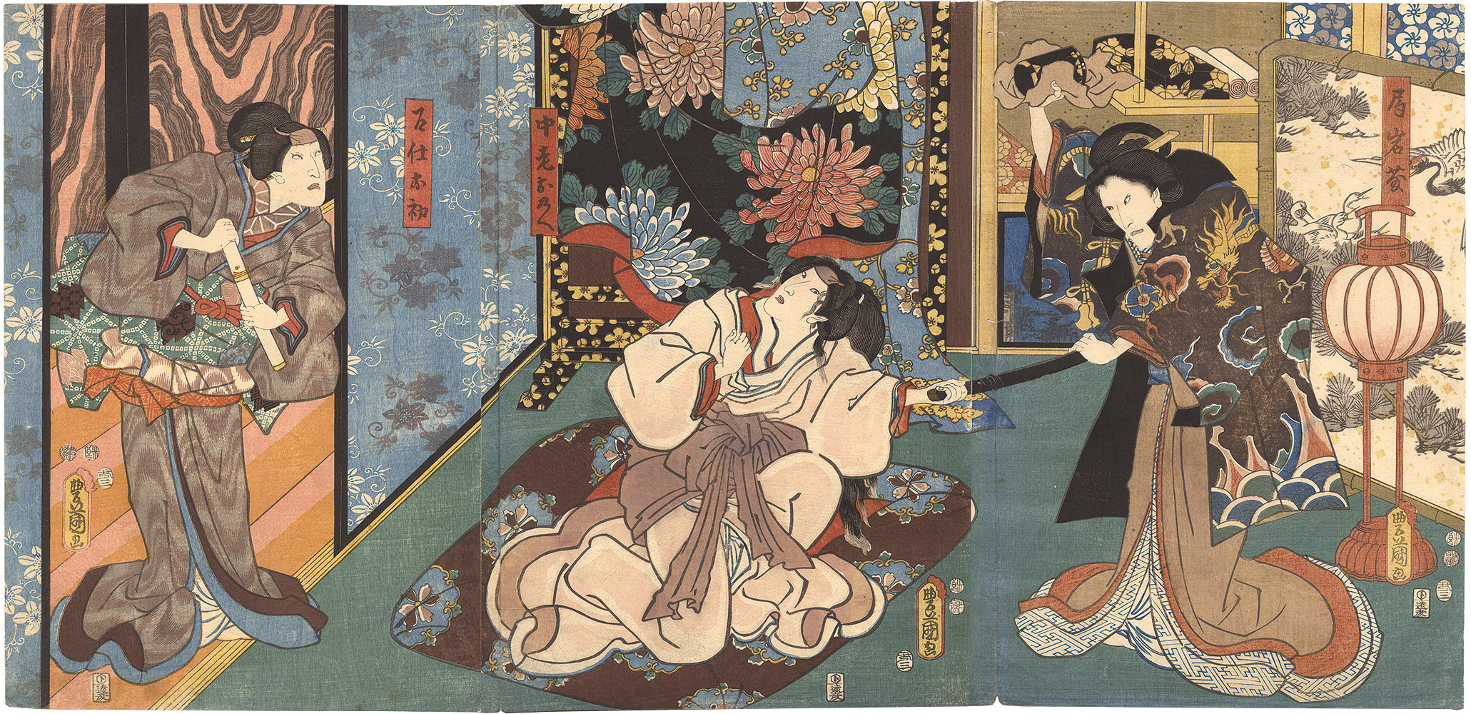 Toyokuni III “Kabuki Play: Hana to Mimasu Yayoi no Hatsuyaku”／
