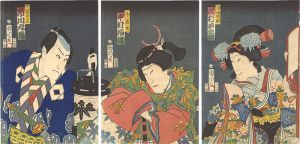Kunichika/Kabuki Play: Ichibannori Meiki no Sashimono[魁駒松梅桜曙幑]