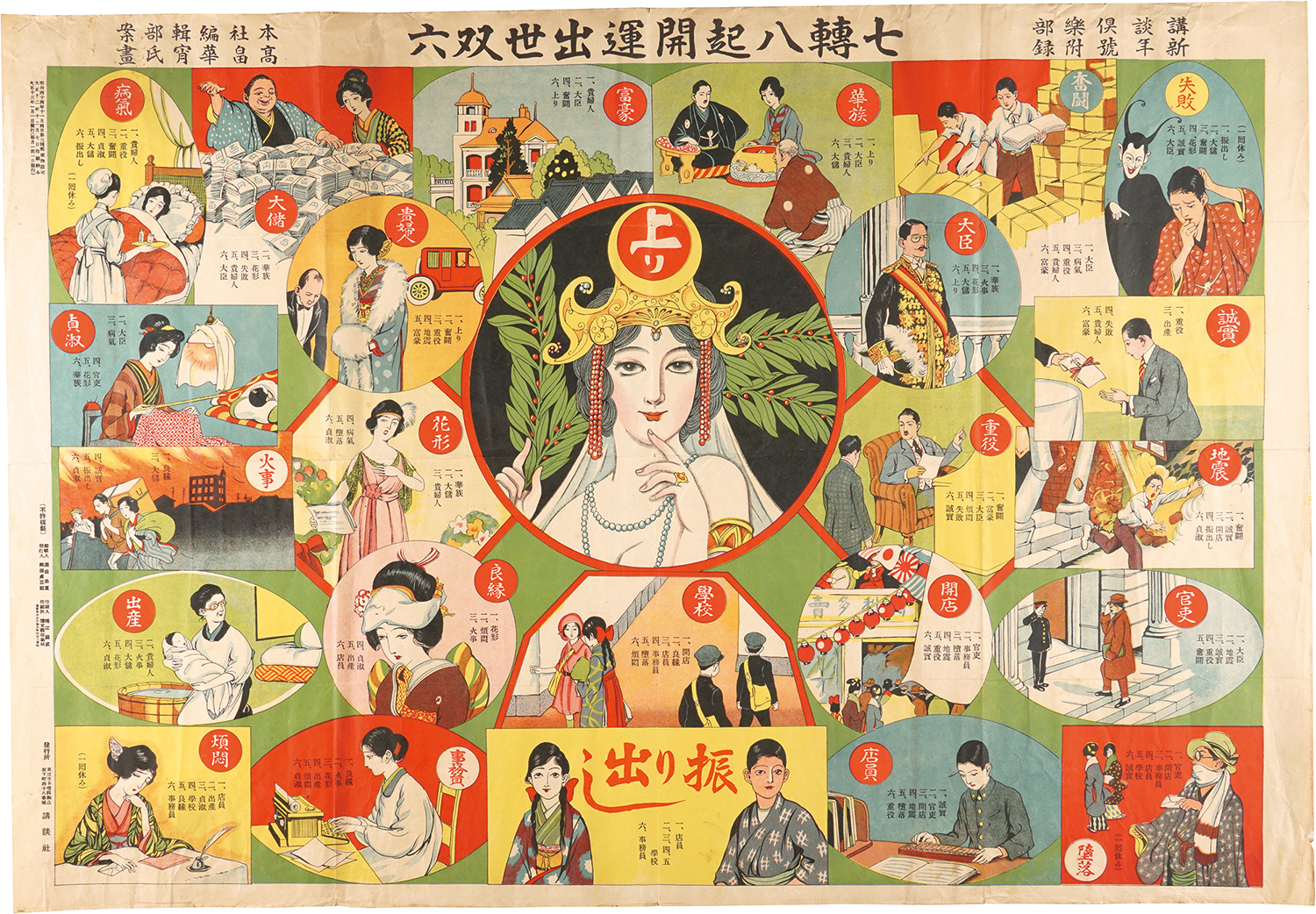 Takabatake Kasho “Sugoroku of Luck and Success: Fall Down Seven Times, Get Up Eight”／